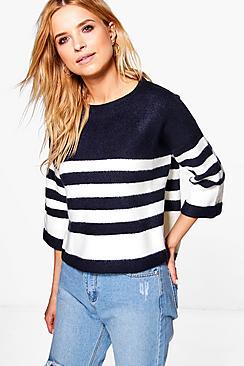 Boohoo Kara Stripe Knit Jumper