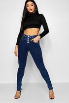Boohoo 4 Button High Rise Skinny Jeans