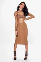 Boohoo Nadia Fishnet Body And Midi Skirt Co-ord