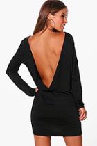 Boohoo Petite Bianca Open Back Slinky Mini Dress