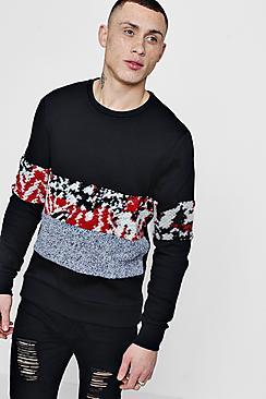 Boohoo Wool Panelled Sweater