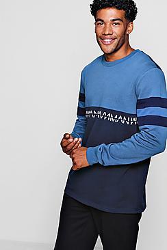 Boohoo Colour Block Man Signature Sweatshirt