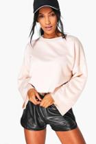 Boohoo Gracie Fit Running Crop Sweat Nude