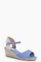 Boohoo Evie Peeptoe Espadrille Wedge Denim