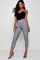 Boohoo Prince Of Wales Check Tapered Trouser