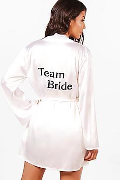 Boohoo Julia Bride To Be Satin Robe