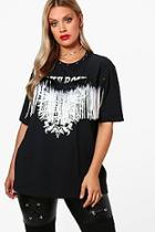 Boohoo Plus Frankie Fringed Tennessee Printed Tee