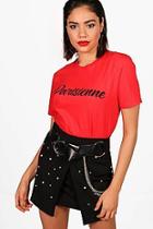 Boohoo Danielle Parisienne Slogan Tee