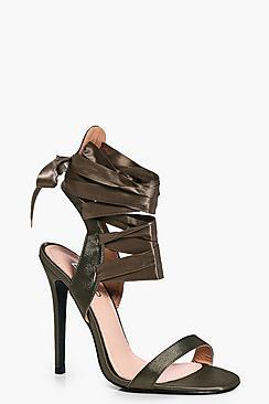 Boohoo Nancy Ribbon Lace Tie Sandals