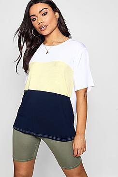 Boohoo Jessica Panelled Contrast Tee