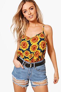 Boohoo Sally Sunflower Woven Cami