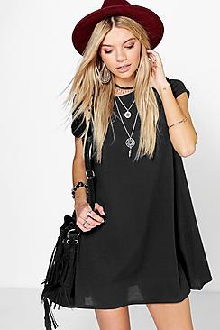 Boohoo Short Sleeve Knitted Swing Dress