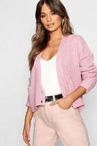 Boohoo Cropped Knitted Turn Up Cuff Cardigan