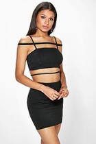 Boohoo Jess Strappy Crop And Mini Skirt Co-ord