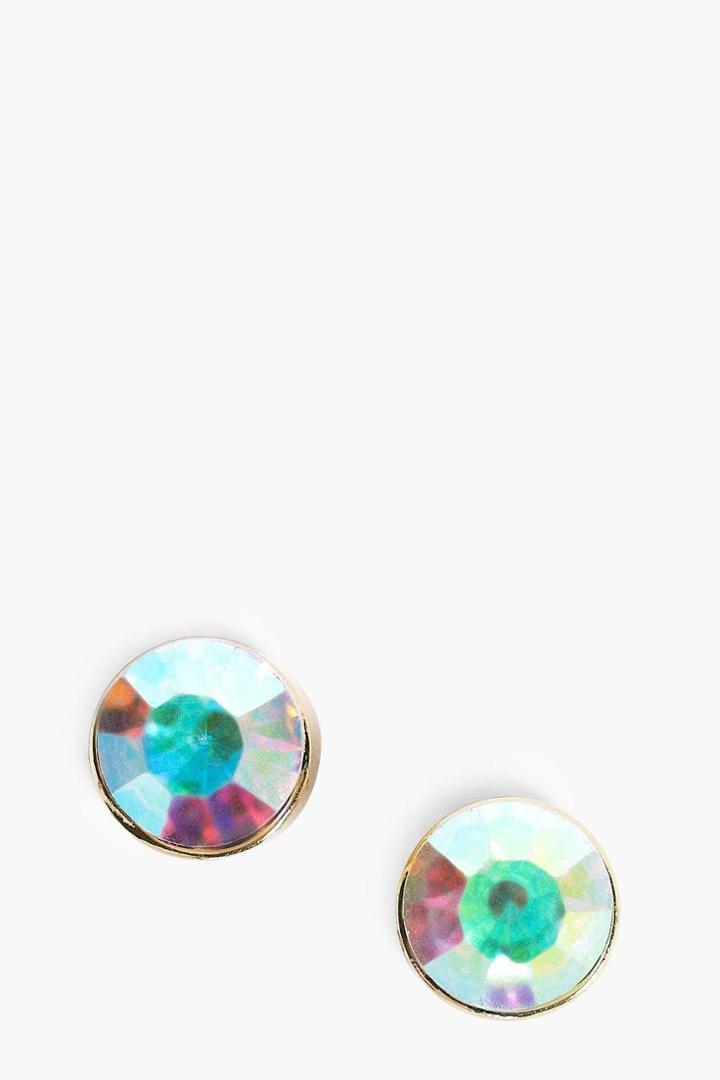 Boohoo Laura Holographic Stone Earrings Multi