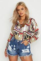 Boohoo Plus Woven Chain Print Shirt