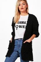 Boohoo Fluffy Sherpa Knitted Cardigan
