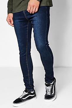 Boohoo Washed Indigo Spray On Skinny Jeans