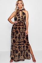 Boohoo Plus Gemma Collins Chain Print Maxi Dress