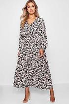 Boohoo Plus Maisie Leopard Midi Dress