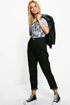 Boohoo Milly Relaxed Fit Mid Rise Boyfriend Jeans Black