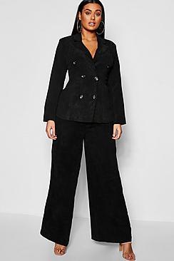 Boohoo Plus Cord Wide Leg Trouser