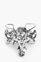 Boohoo Amy Casted Elephant Head Boho Bracelet Silver