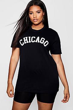 Boohoo Plus Chicago Oversized Tee