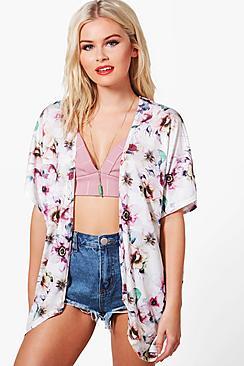 Boohoo Phoebe Floral Print Kimono