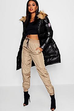 Boohoo Matte Metallic Sporty Puffer Jacket