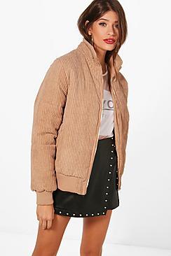 Boohoo Jess Jumbo Cord Padded Jacket