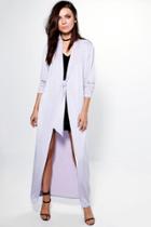 Boohoo Isabelle Tie Front Slinky Duster Mauve