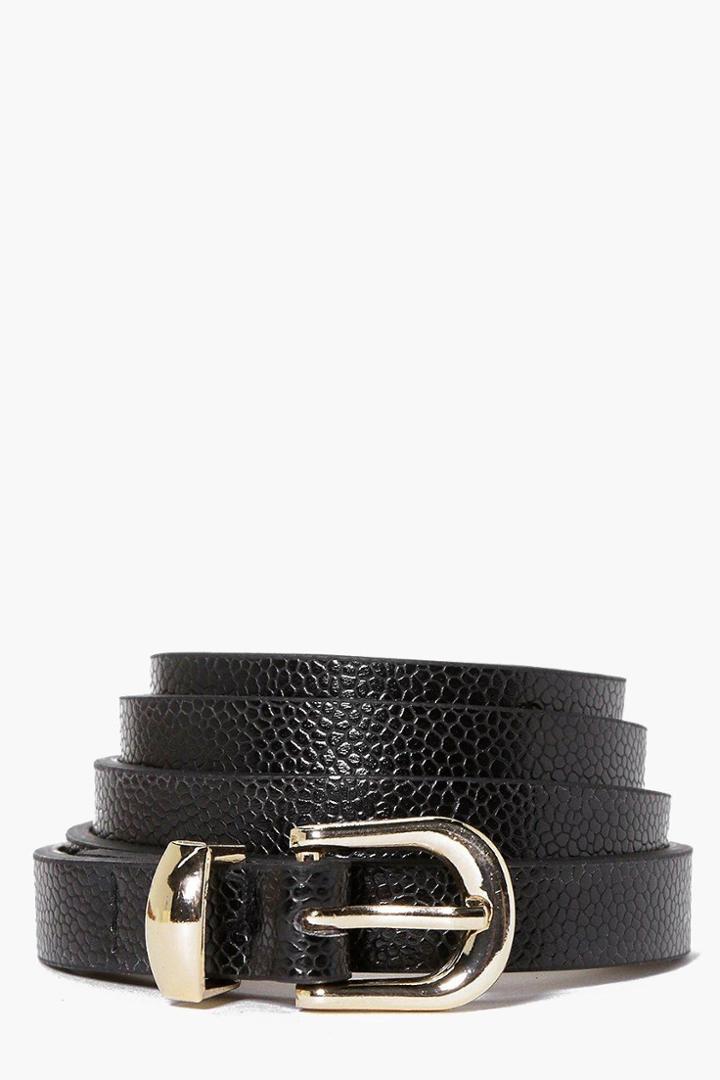 Boohoo Rebecca Skinny Belt Black