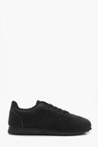 Boohoo Retro Lace Up Running Trainers Black