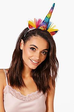 Boohoo Clara Rainbow Unicorn Netted Headband