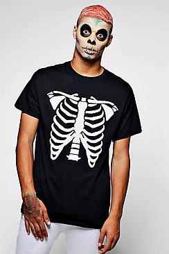 Boohoo Halloween Skeleton Print T-shirt