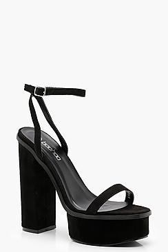 Boohoo Maria Skinny Strap Platform Heels