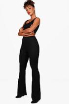 Boohoo Lucy Basic Rib And Flared Trouser Co-ord