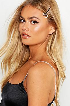 Boohoo S Diamante Initial Hair Slide