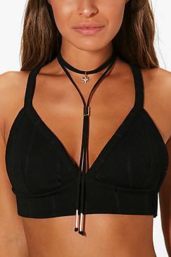 Boohoo Olivia Star Charm Tie Cord Choker