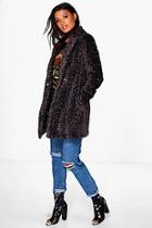 Boohoo Boutique Emilia Textured Faux Fur Coat