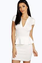 Boohoo Lorna Slit Front Peplum Dress