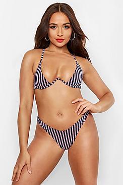 Boohoo Mix & Match Stripe Open Underwired Top