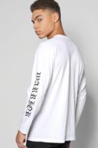 Boohoo Long Sleeve T-shirt With Sleeve Print White