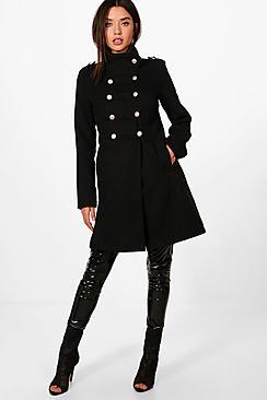 Boohoo Military Wool Look Coat