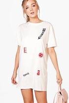 Boohoo Danielle Badge T-shirt Dress