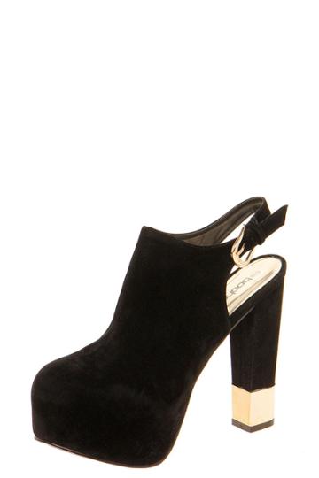 Boohoo Leila Suedette Open Back Heels - Black