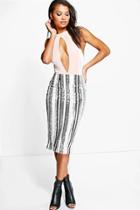 Boohoo Boutique Isabeli Sequin Stripe Midi Skirt Multi