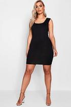 Boohoo Plus Erin Square Neck Jersey Mini Dress