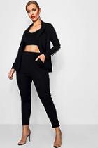 Boohoo Plus Sadie Sports Stripe Blazer + Trouser Co-ord